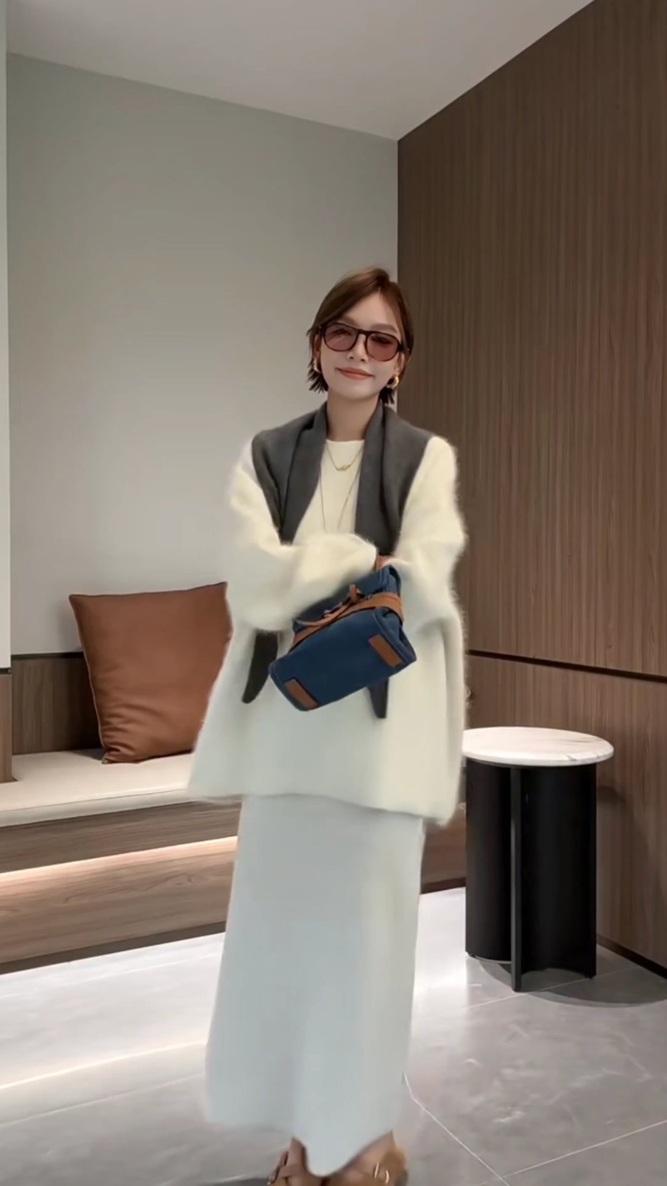 Women's Two-Piece Knit Sweater and Skirt Set Cozy Winter Outfit - Image 3