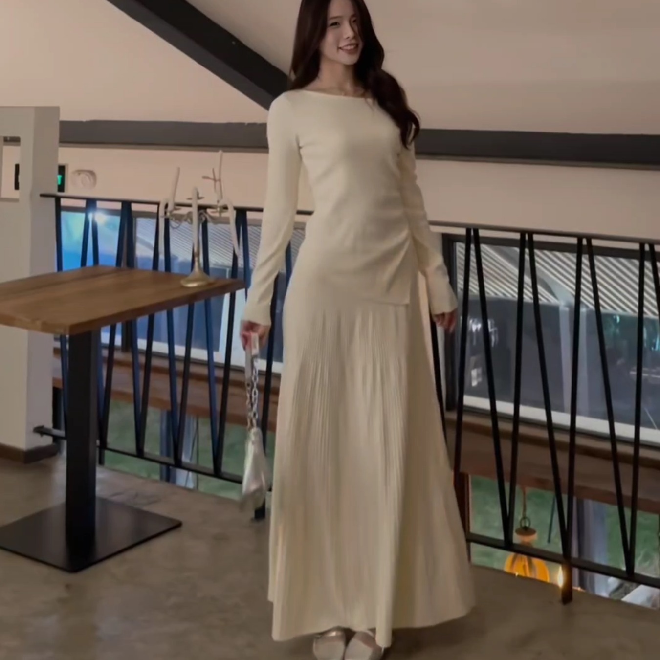 2025 New French Style Soft Knit Dress Set for Women Autumn Winter Lazy High-End Waist-Cinching Long Skirt Two-Piece Set - Style 5dcafd - Image 5