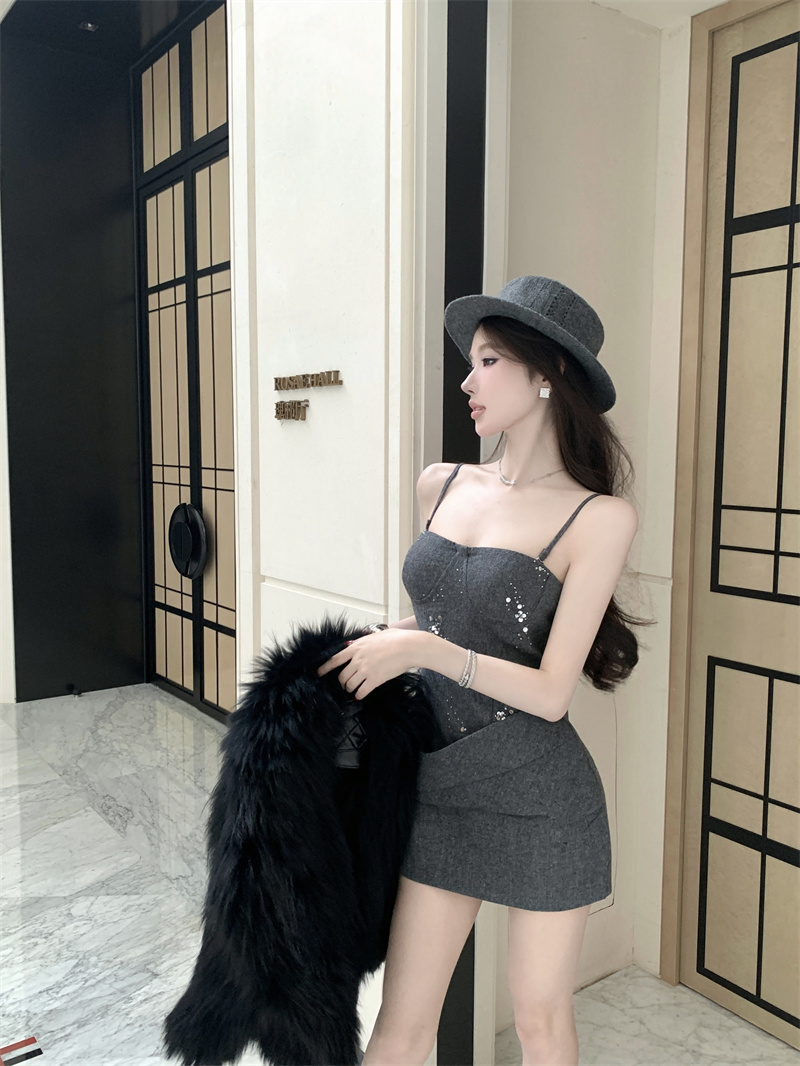French Style Slimming High Waist Bodycon Strapless Mini Dress - Image 2