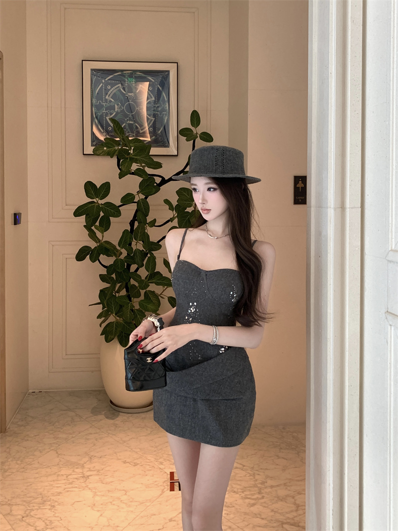 French Style Slimming High Waist Bodycon Strapless Mini Dress - Image 4