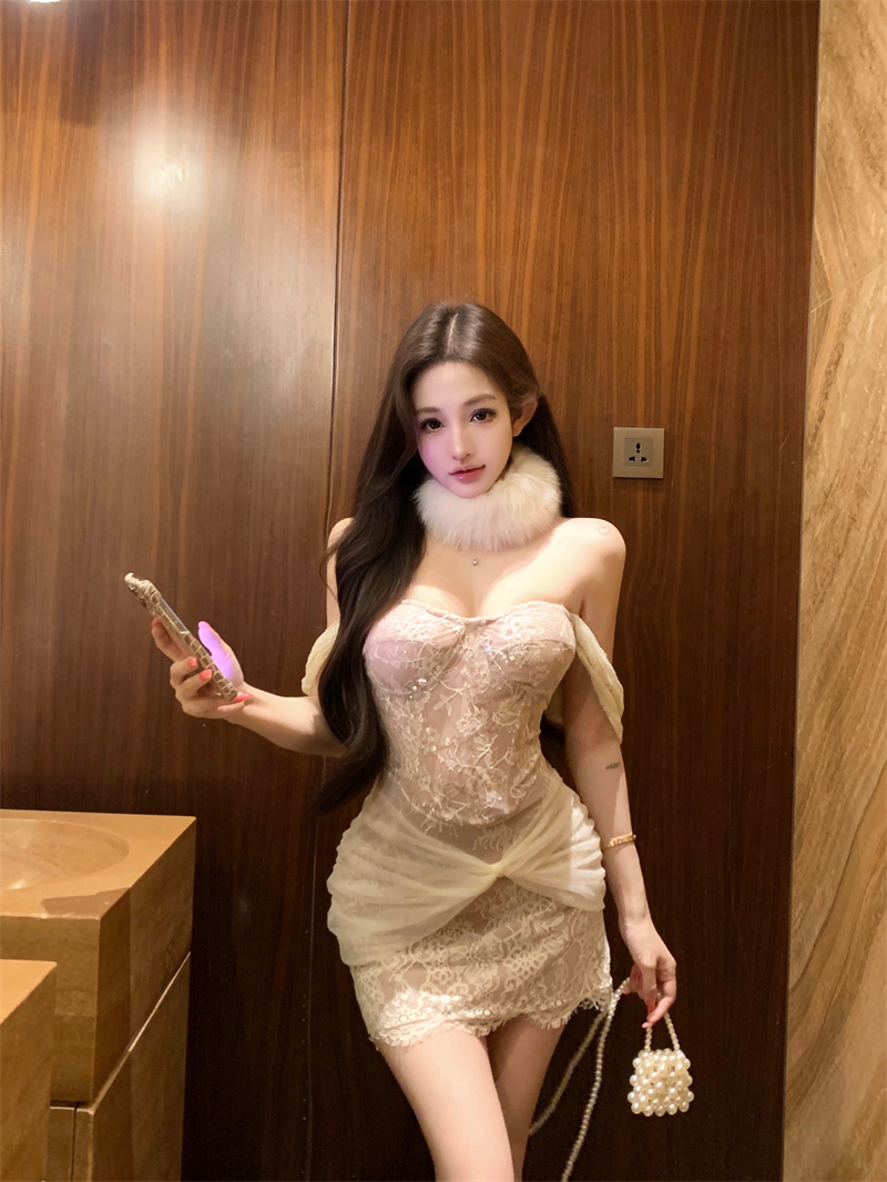 Lace Cami Bodycon Dress Women's Sweet Sexy High Waist Short Party Dress