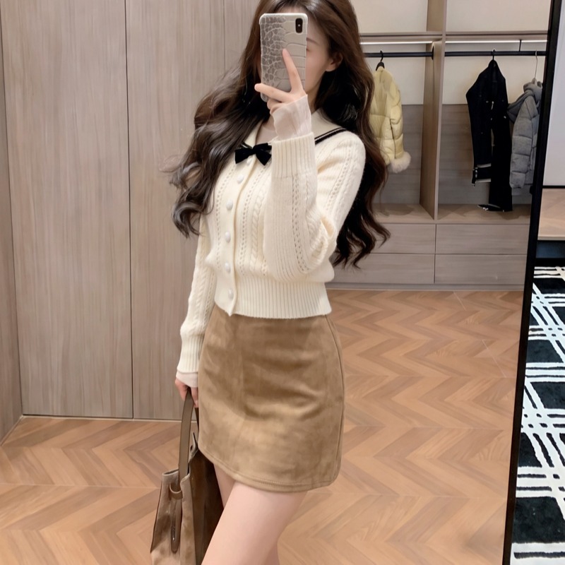 2026 Autumn Winter Minimalist Solid Suede Skirt Shorts A-Line Short Skirt - Image 5